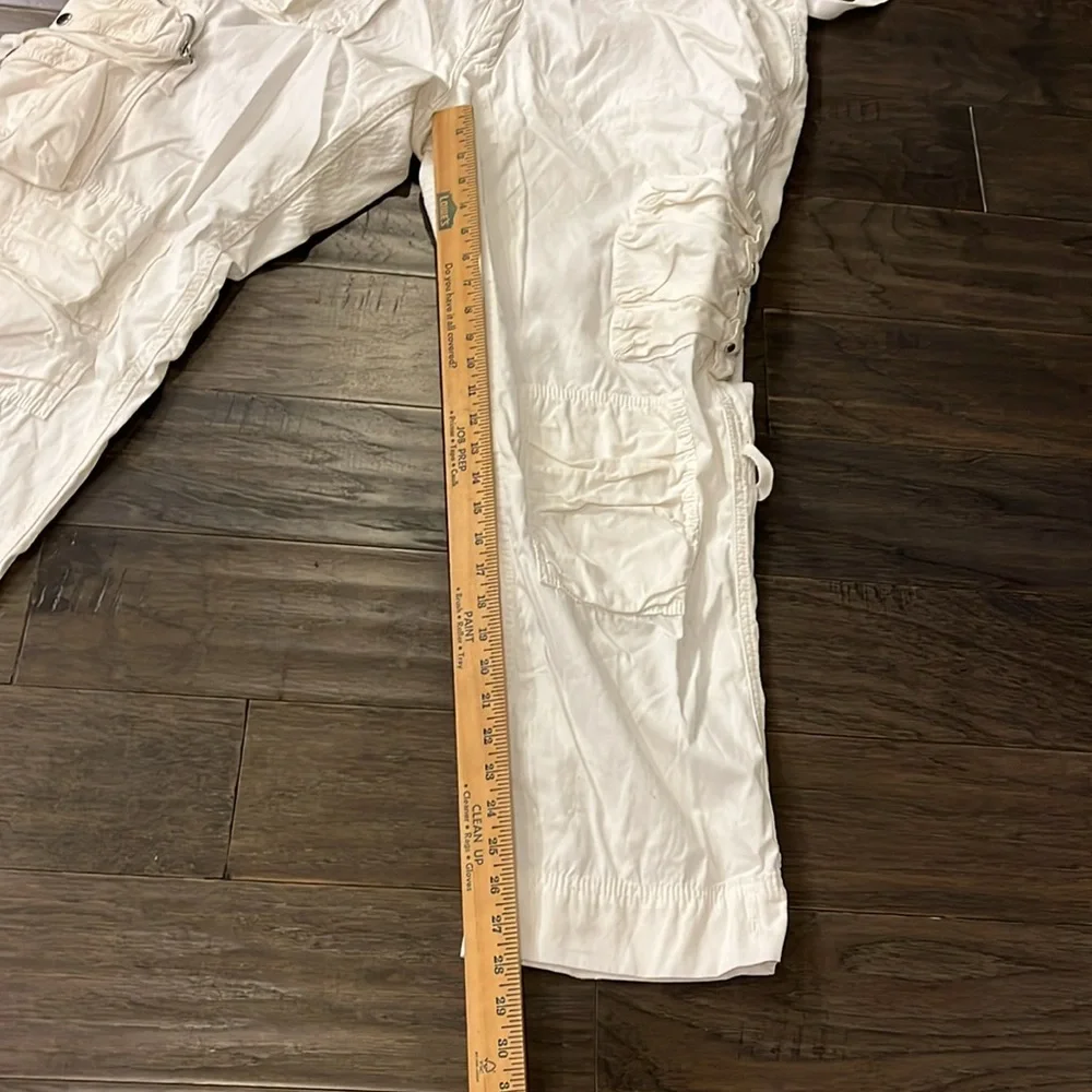 Polo Ralph Lauren white Combat Cargo Pants Vintage Mens Size 40x30”